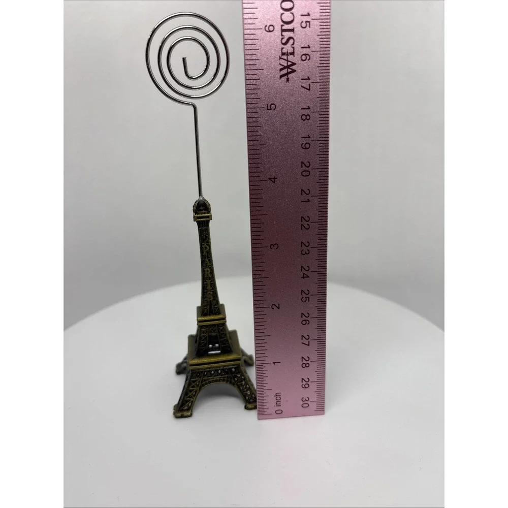 Metal Eiffel Tower Table Card Holder, 6 Inches Photo Holder Paris Decor Souvenir